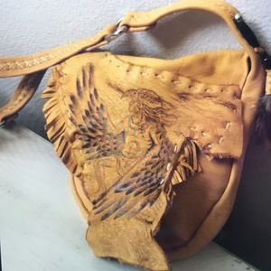 - Beautiful SOUTHWESTERN LEATHER BAG with BONUS WRISTLET!